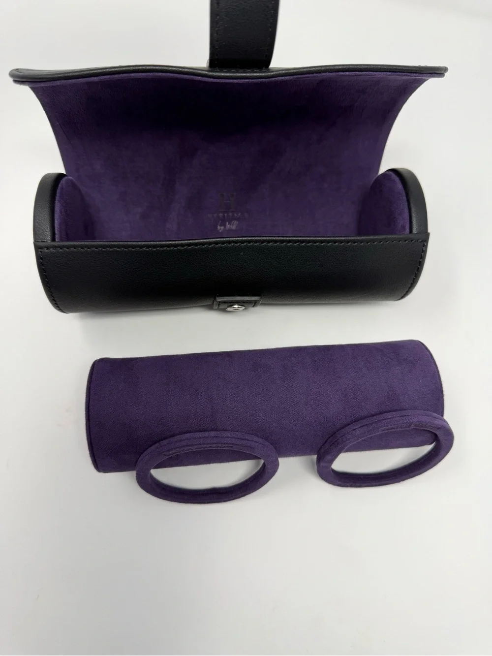 Heritage by WOLF Purple and Black Travel Watch Roll